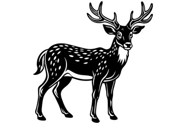Deer silhouette  vector art illustration