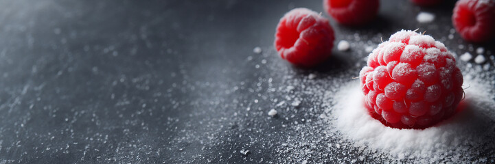 raspberries powdered sugar, dark, no text, 