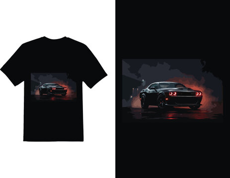 T-shirt design of an illustration of a Japanese highperformance sports car
