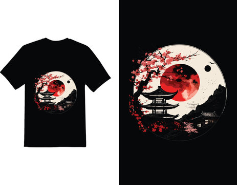Simple T-shirt Design and Template Res and white design and sacral