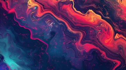 Diverse abstract wave pattern background with grainy texture, vivid contrasting paint mixed art backdrop