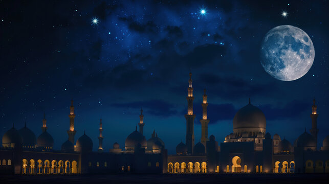 ramadhan night view of the mosque