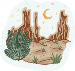 illustration of a cactus in the desert