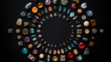 Circle of Colorful Gemstones