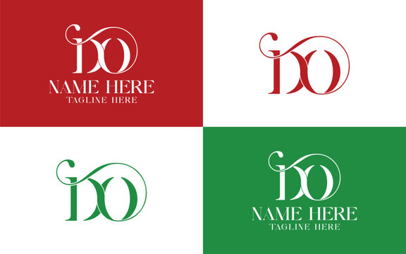 Luxury Elegant DO monogram logo design icon full editable vector template