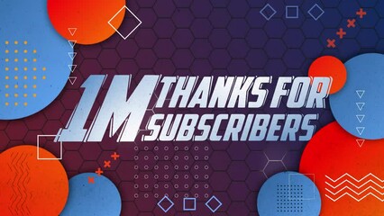Thanks For 1 Million Subscribers Dynamic Title Animation With Motion Graphic Background
