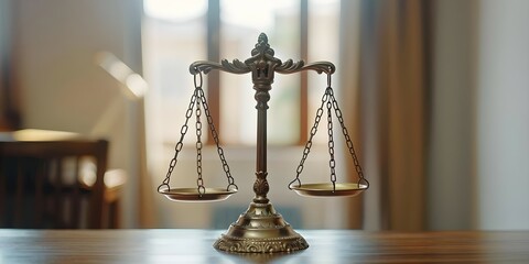 Legal office gavel and scales symbolize justice and law. Concept Law, Justice, Legal System, Gavel, Scales - obrazy, fototapety, plakaty