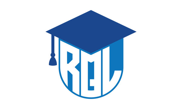 RQL initial letter academic logo design vector template. school college logo, university logo, graduation cap logo, institute logo, educational logo, library logo, teaching logo, book shop, varsity