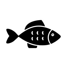 Fish Black Icon Minimalistic Vector Graphic for Aquatic Design