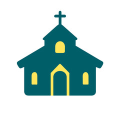 Colorful Church logo. Religion, faith, belief icon and symbol. Vector illustration