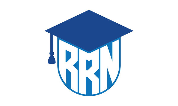 RRN initial letter academic logo design vector template. school college logo, university logo, graduation cap logo, institute logo, educational logo, library logo, teaching logo, book shop, varsity