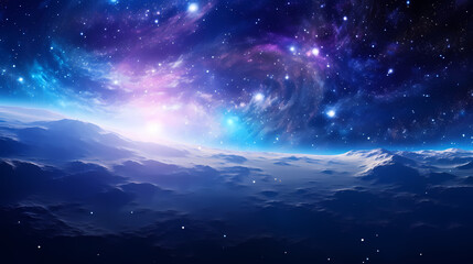 Naklejka na ściany i meble Nebula space background, galaxy illustration