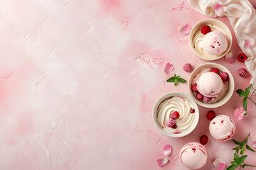 Delicious desert background, pastry, cupcake, icecream wallpaper and background for text and presentations
