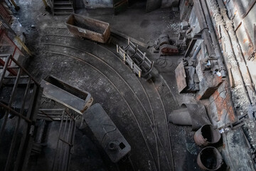 Old historic industrial abandoned coal mine in Silesia, Poland, Europe