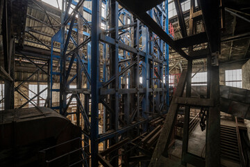 Old historic industrial abandoned coal mine in Silesia, Poland, Europe