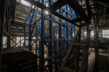 Old historic industrial abandoned coal mine in Silesia, Poland, Europe