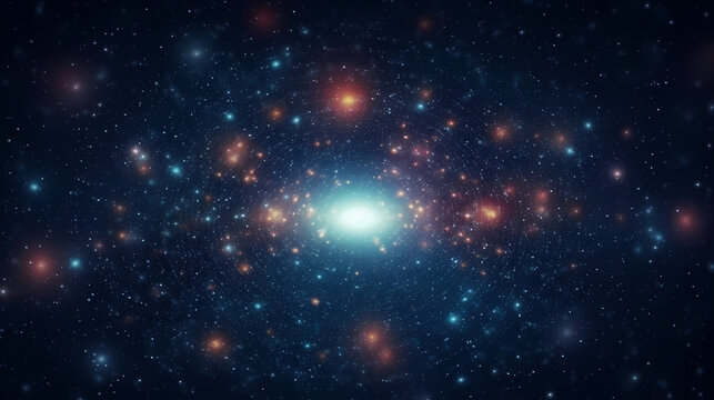 Space scene with stars in the Milky Way galaxy © jiejie