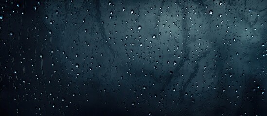 A close-up view of a window covered with raindrops, creating a pattern on the glass surface - obrazy, fototapety, plakaty