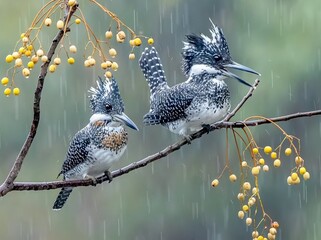 The crested kingfisher is a very large kingfisher that is native to parts of southern Asia,...