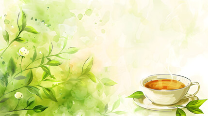 Obraz na płótnie Canvas Delicious tea background, relaxing tea wallpaper, zen tea for text and presentations