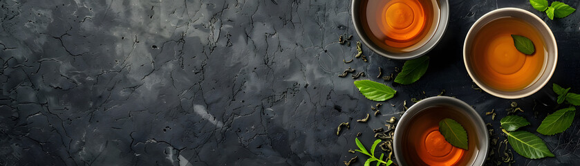 Delicious tea background, relaxing tea wallpaper, zen tea for text and presentations - obrazy, fototapety, plakaty