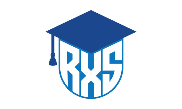 RXS initial letter academic logo design vector template. school college logo, university logo, graduation cap logo, institute logo, educational logo, library logo, teaching logo, book shop, varsity