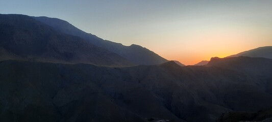 sunset over the mountains