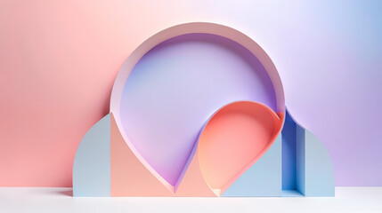 Fototapeta premium Pink and Blue Heart Paper Cut Out
