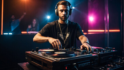 DJ at nightclub disc jockey 