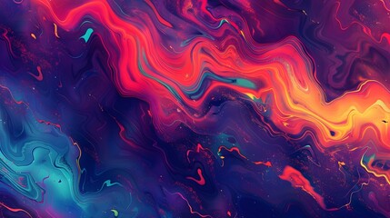 Dynamic abstract wave pattern background with grainy texture, contrasting colorful paint mixed art backdrop