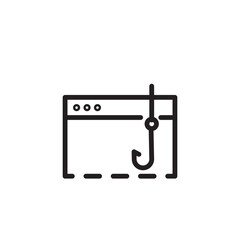 Cyber Fishing Security Line Icon