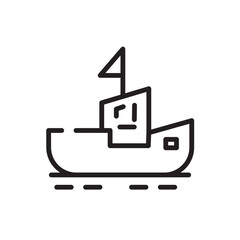 Boat Sail Ship Line Icon