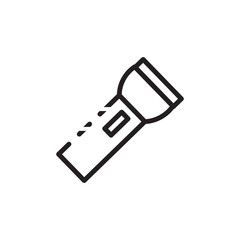 Hand Light Torch Line Icon