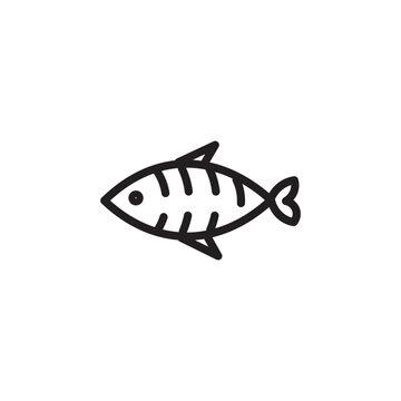 Fins Fish Animal Line Icon