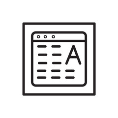 Fototapeta premium Text Format Windows Line Icon