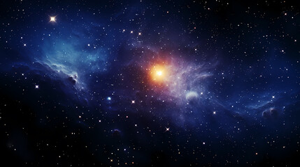 Fototapeta premium Stunning illustration of nebula sparkling in the night sky