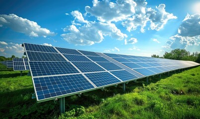 Solar panels in solar farm