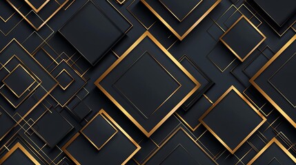 Elegant black and gold abstract background with luxury geometric pattern