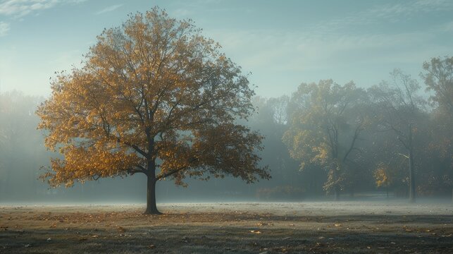 Park tree in the morning