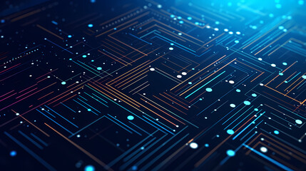 Technology connects digital data and big data concept