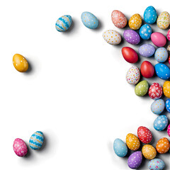 easter eggs on transparent background. Generative AI.