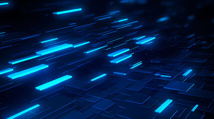 Fototapeta premium Geometric pattern blue science fiction background