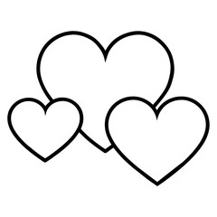 Hearts Outlines on White Background