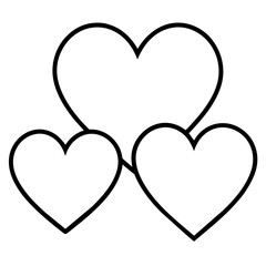 Hearts Outlines on White Background