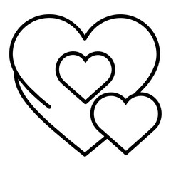 Hearts Outlines on White Background