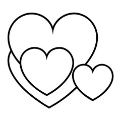 Hearts Outlines on White Background