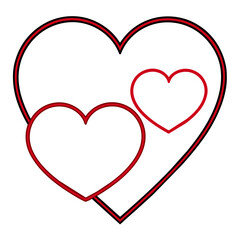 Hearts Outlines on White Background