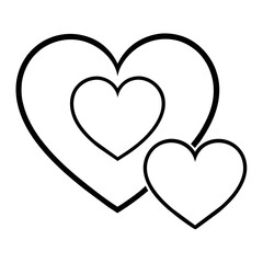 Hearts Outlines on White Background
