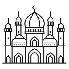 Masjid Outline vector illustration