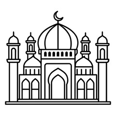 Masjid Outline vector illustration